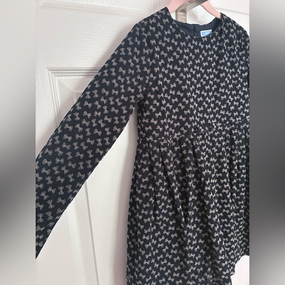 Jacadi Paris 8A Dark Navy Bow Dress - Picture 3 of 11